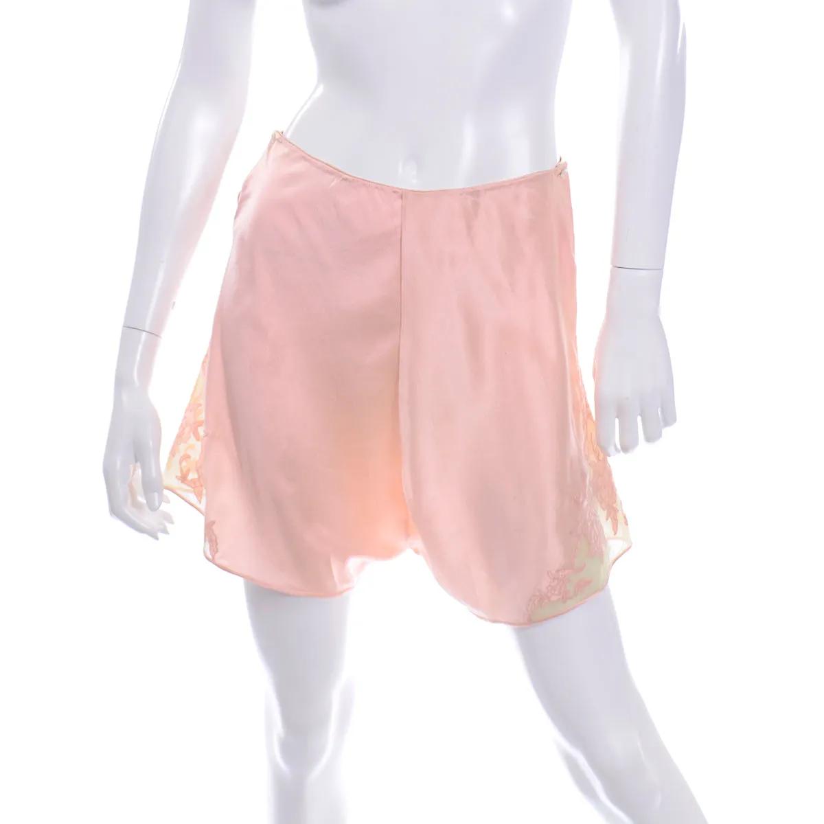 1930s Pink Silk Tap Pants w/ Side Lace Inserts