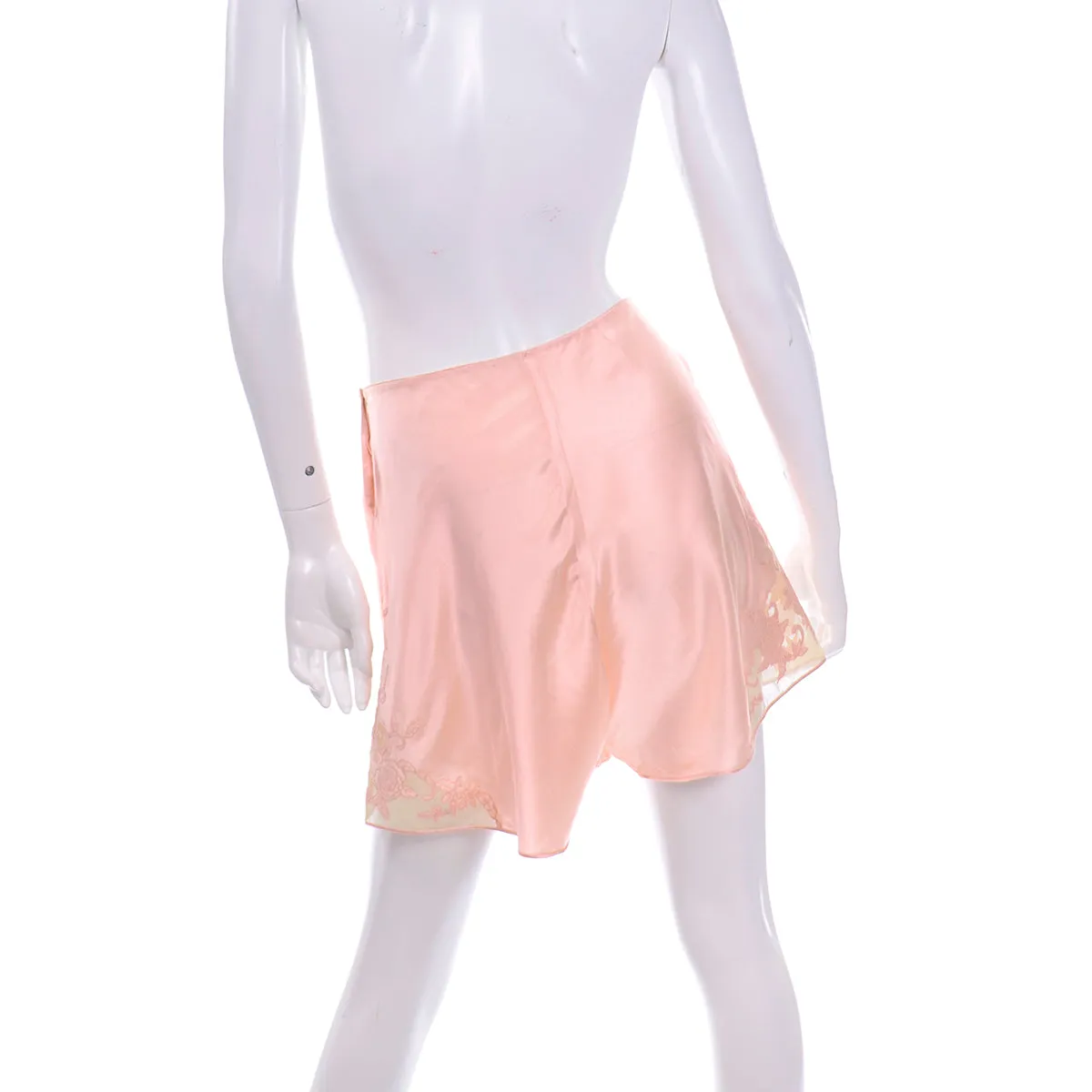 1930s Pink Silk Tap Pants w/ Side Lace Inserts