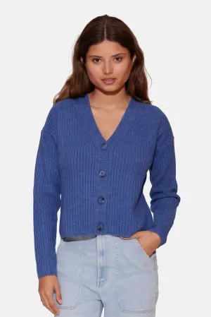 Beatrice Ribbed Cardigan Blue Jean