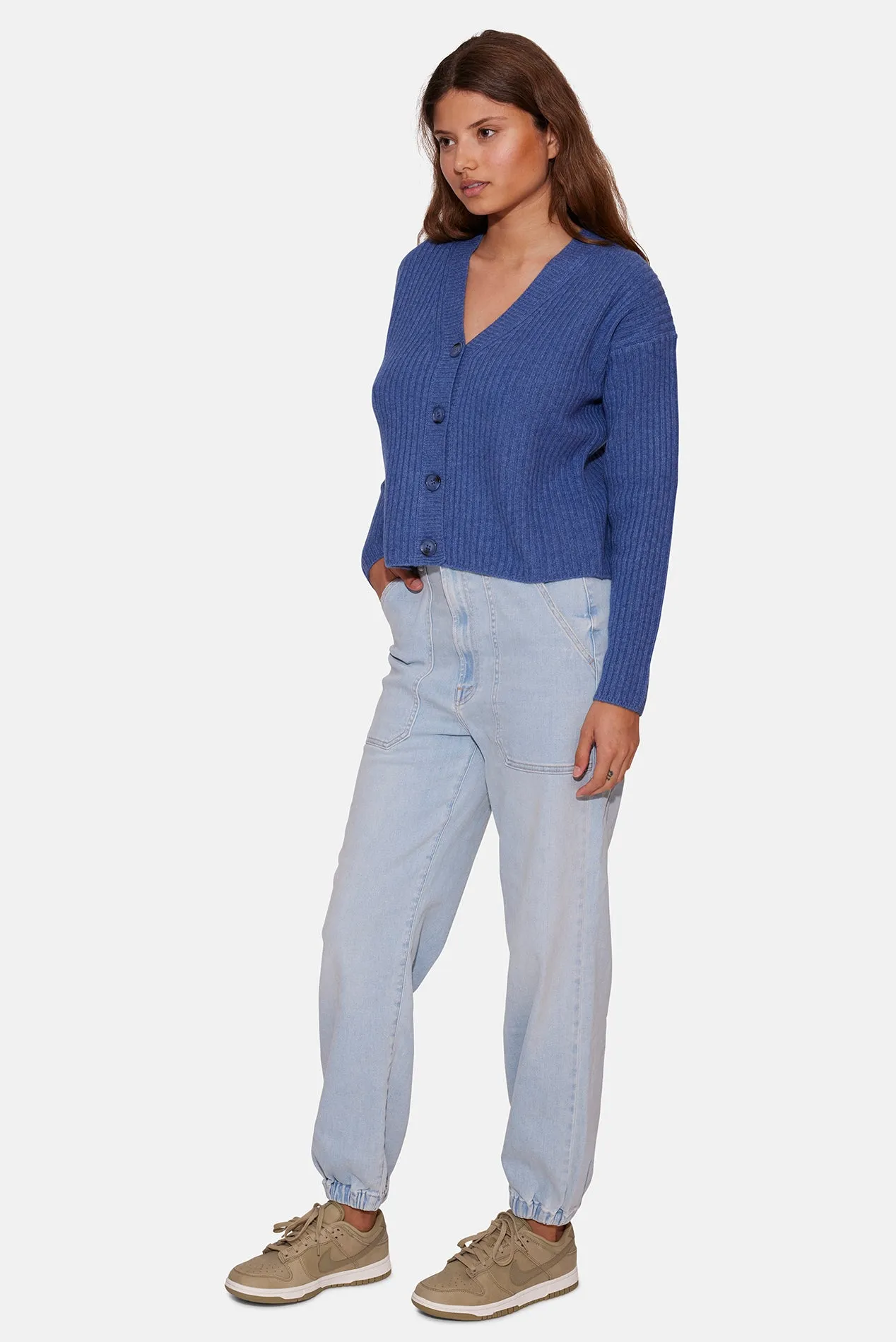 Beatrice Ribbed Cardigan Blue Jean