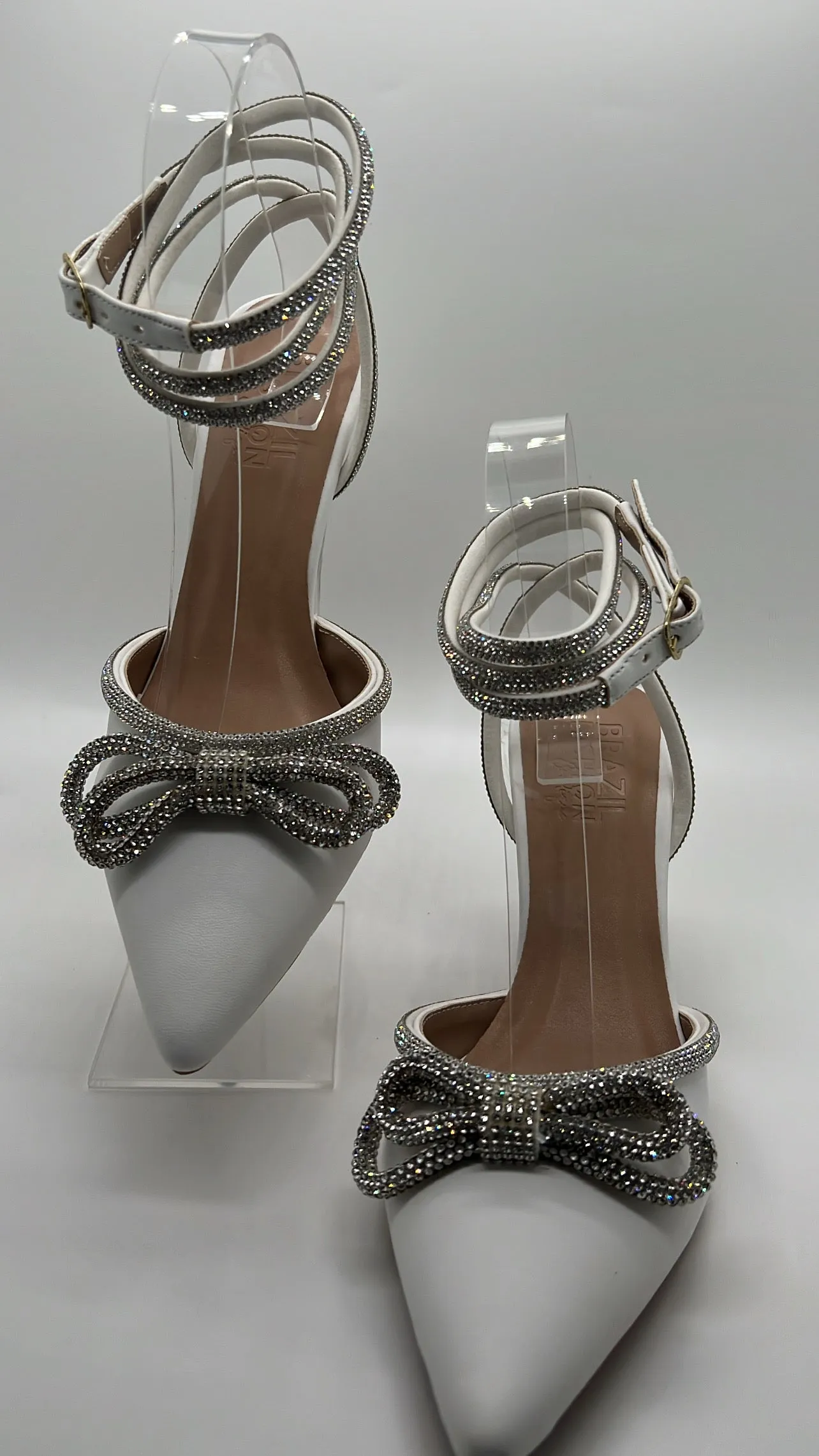 Bfb Shoes - Chanel White Scarpim Rhinestone
