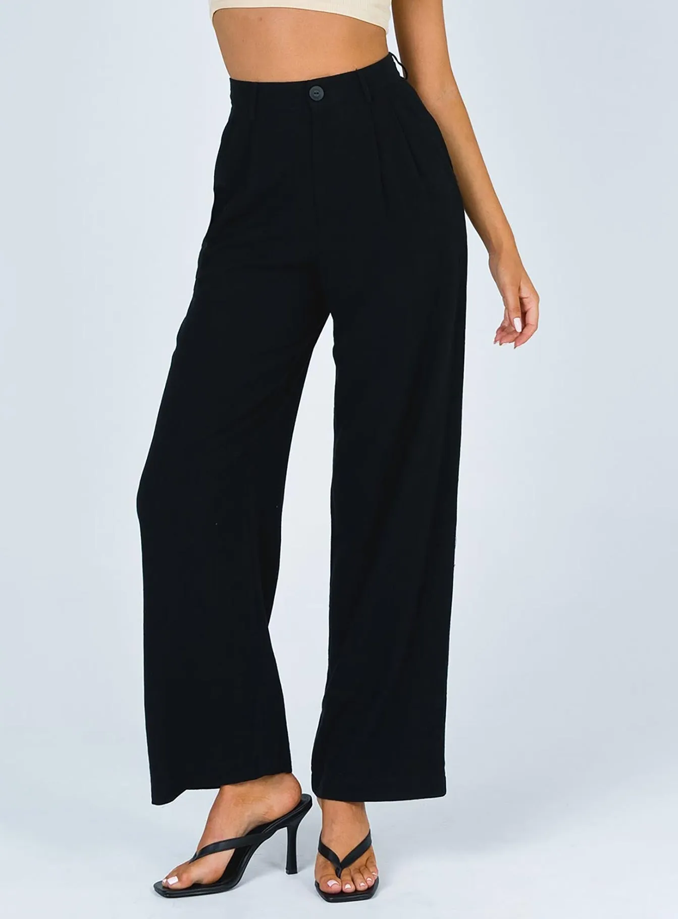 Brenda Linen Blend Pants Black