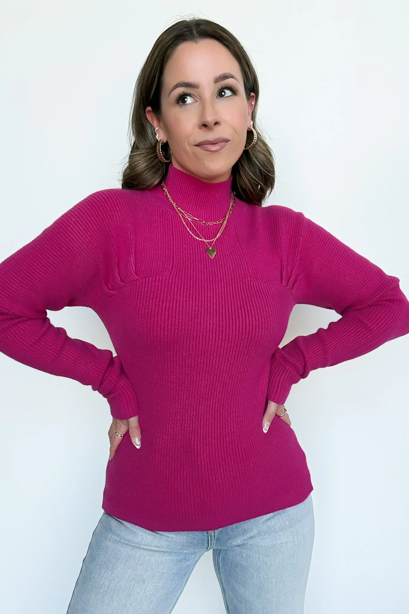 Camie Ribbed Mock Neck Sweater