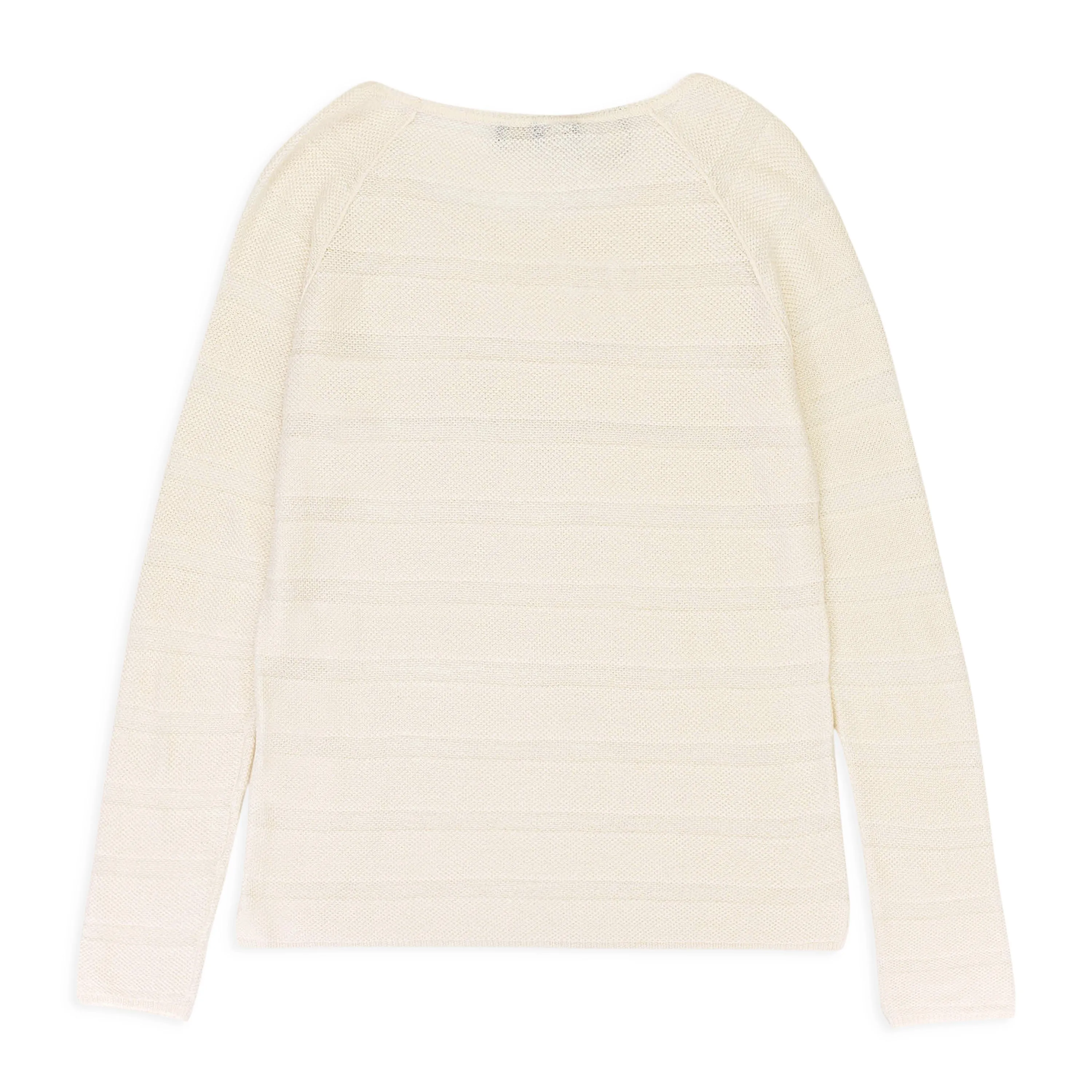 CASHMERE SCOOP NECK WHITE SWEATER