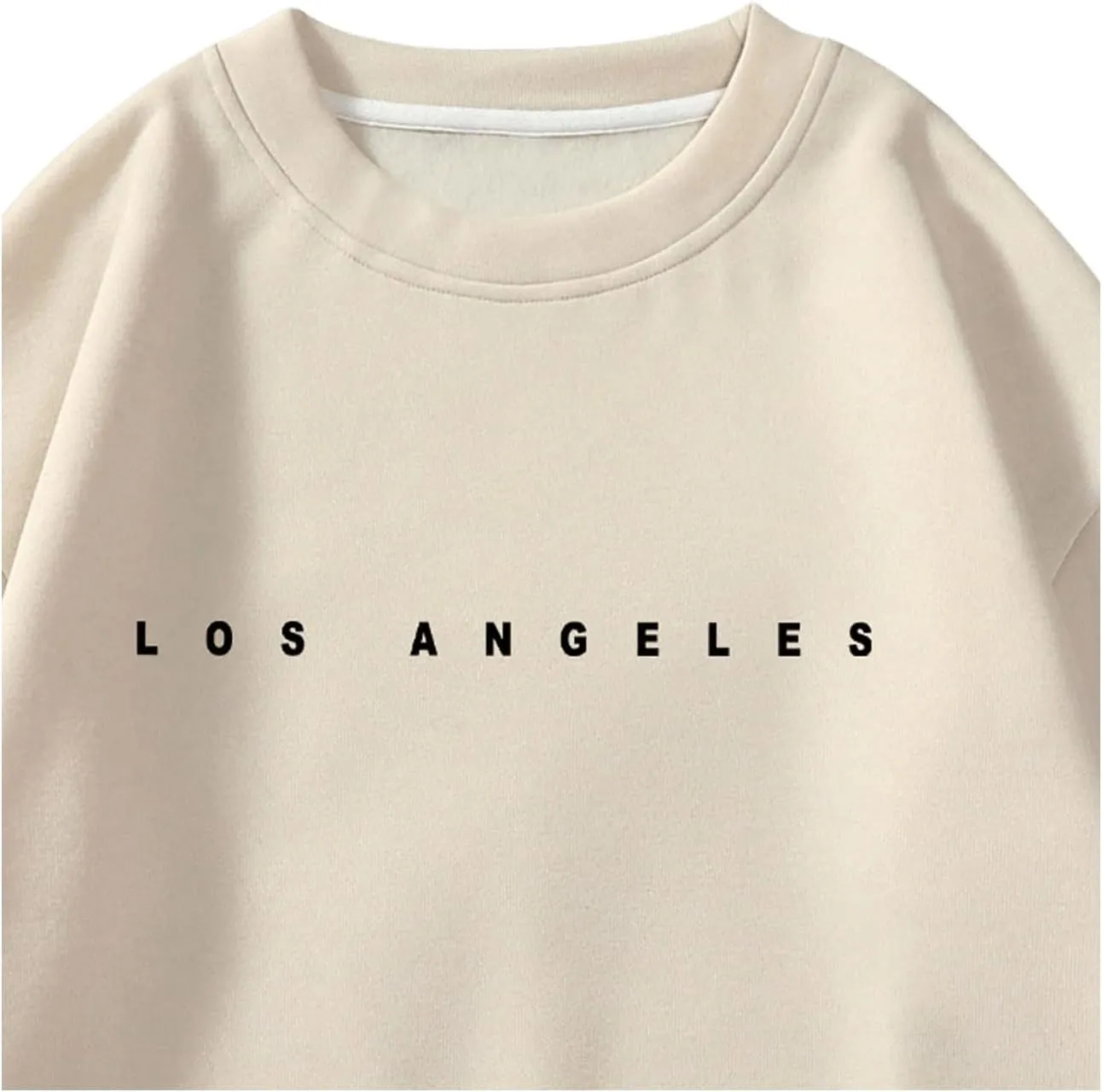 GORGLITTER Men's Letter Graphic Sweatshirt Crewneck Oversized Long Sleeve Drop Shoulder Pullover Top