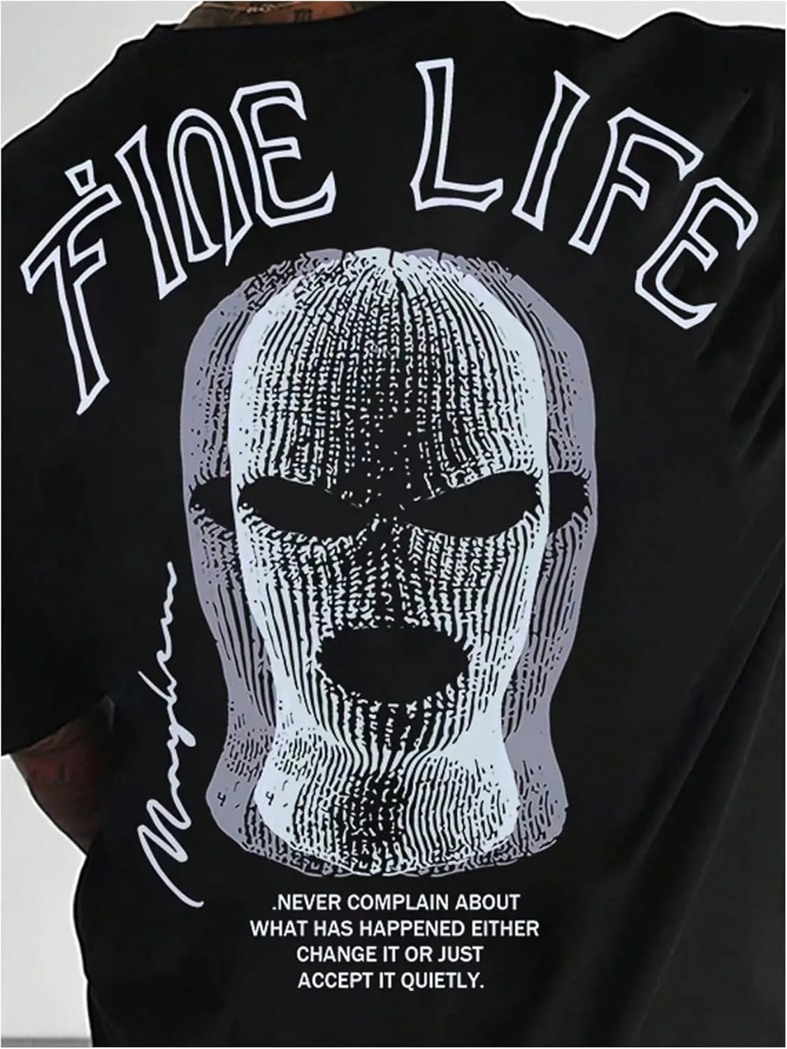 GORGLITTER Men's Y2K Graphic Tee Top Casual Oversized Short Sleeve Crewneck Drop Shoulder T Shirt