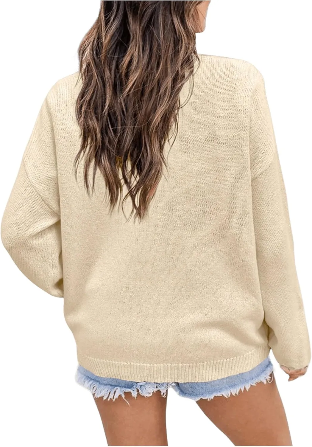 GORGLITTER Women's American Flag Graphic Long Sleeve Sweater Knit Round Neck Pullover Top