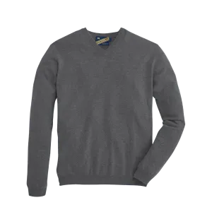 James V-Neck Cashmere Sweater - Heather Charcoal Grey
