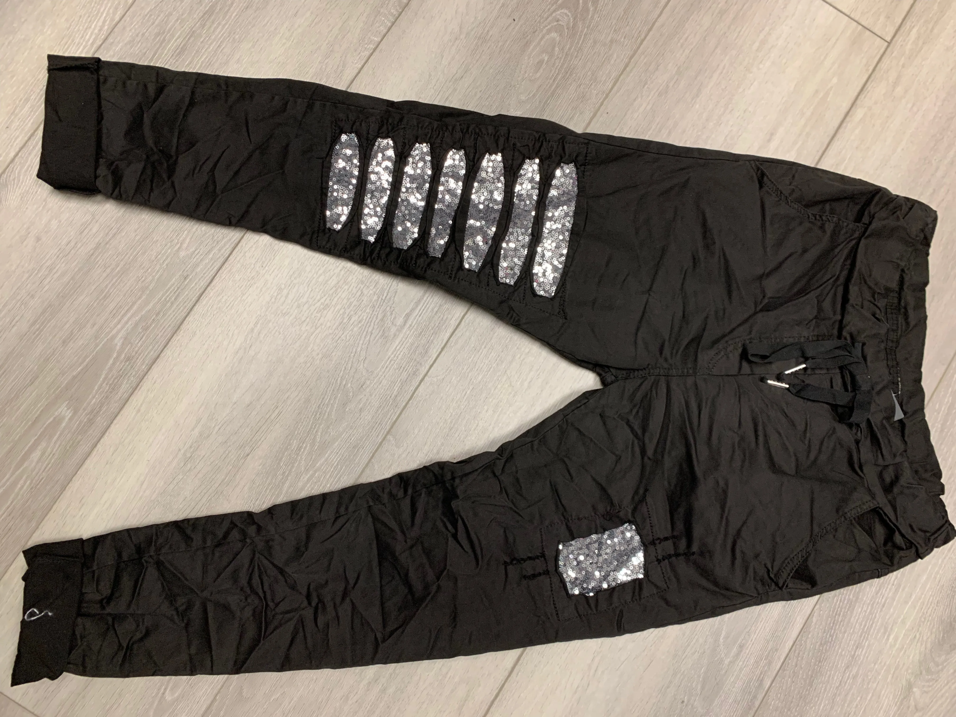 Lightweight Joggers with Sequins Detail