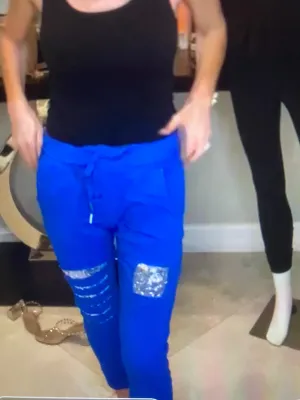 Lightweight Joggers with Sequins Detail