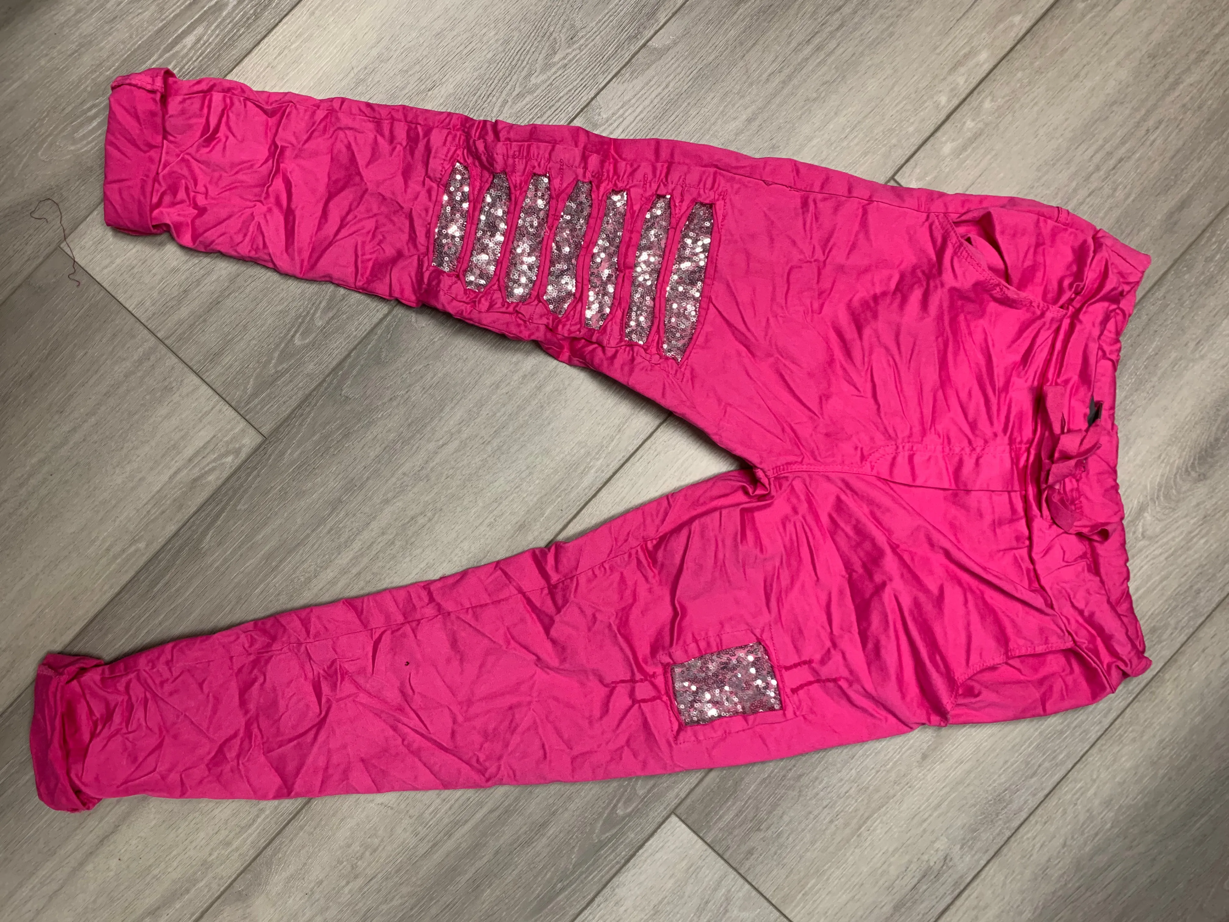Lightweight Joggers with Sequins Detail