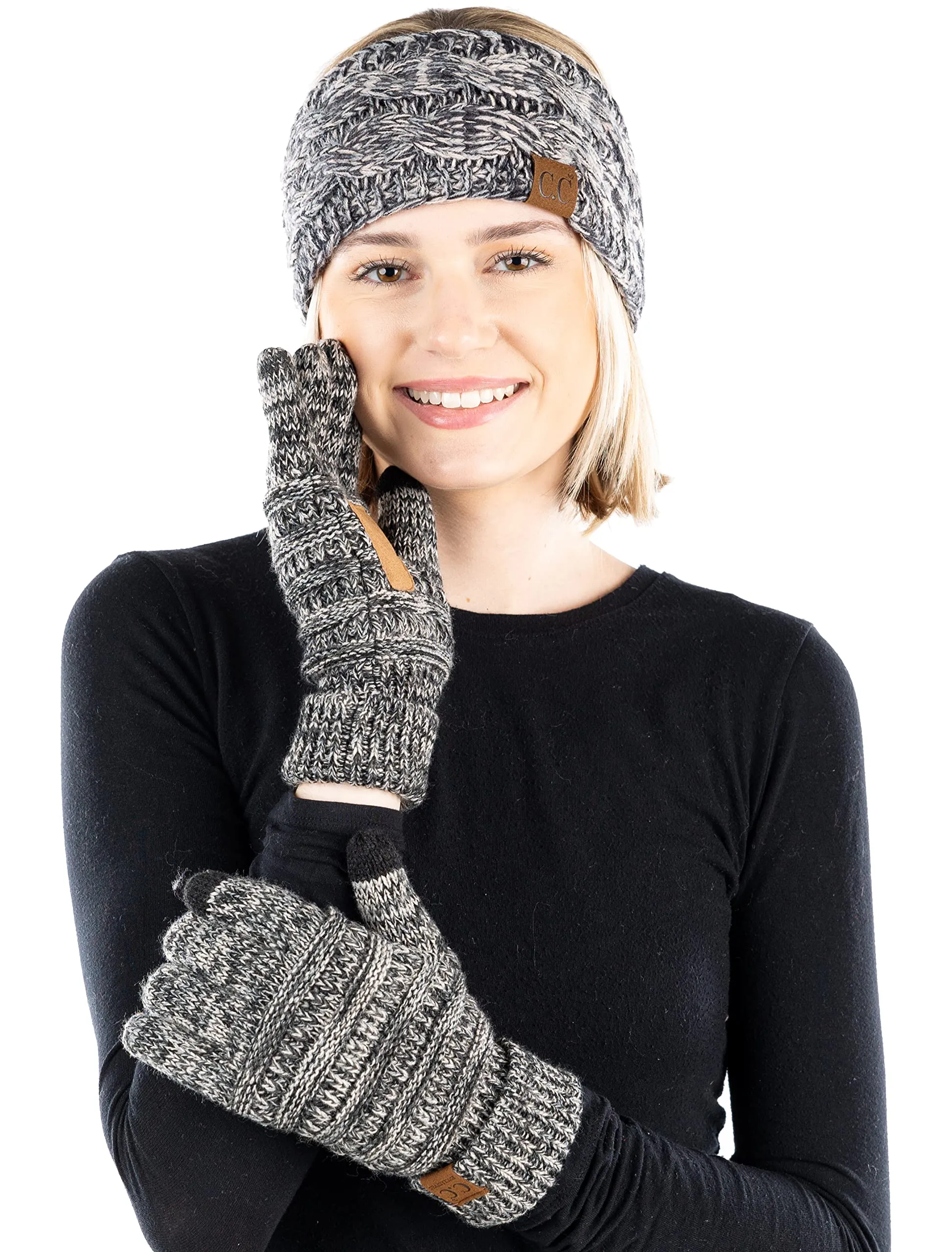 Lined Headband & Gloves Matching Set by Funky Junque