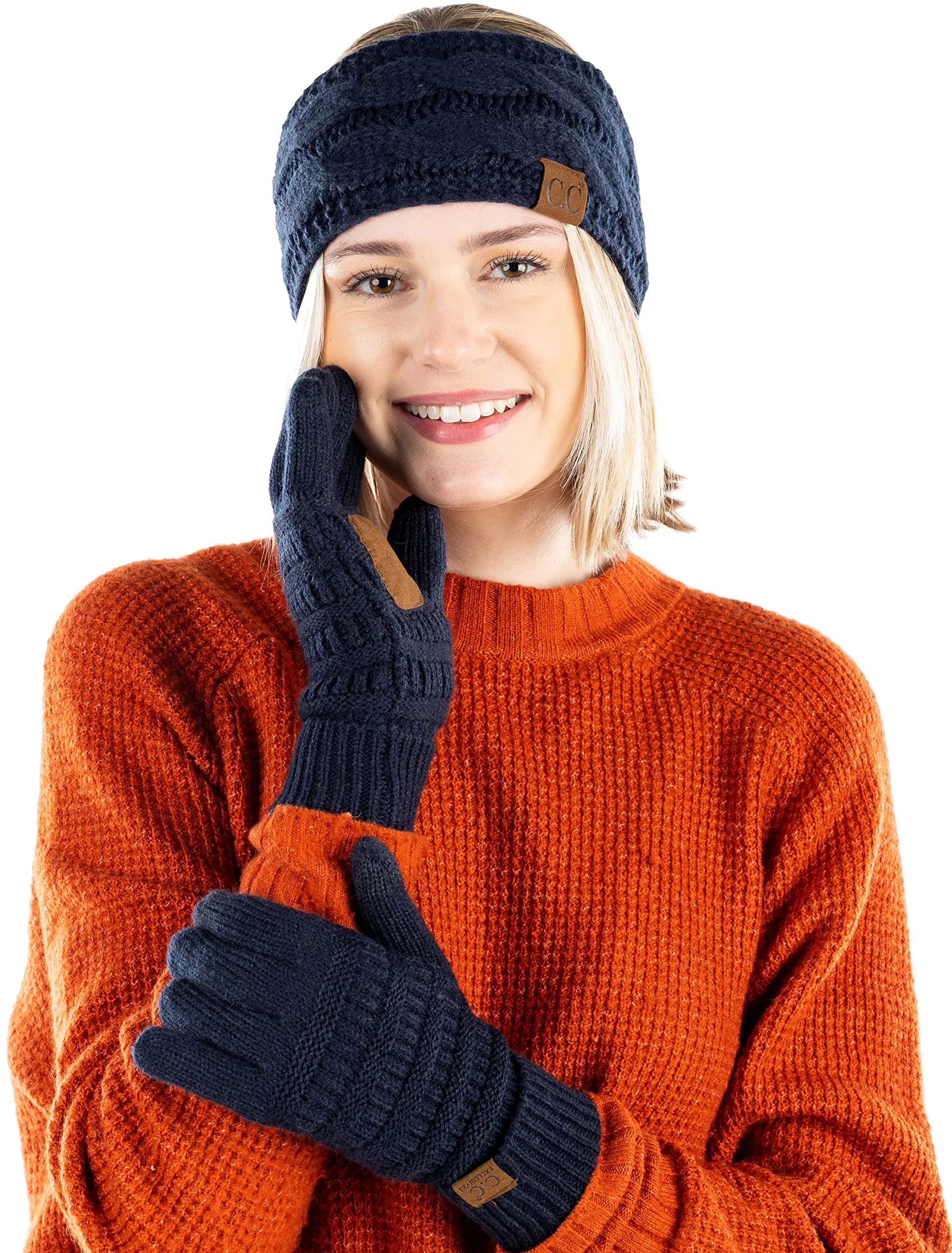 Lined Headband & Gloves Matching Set by Funky Junque
