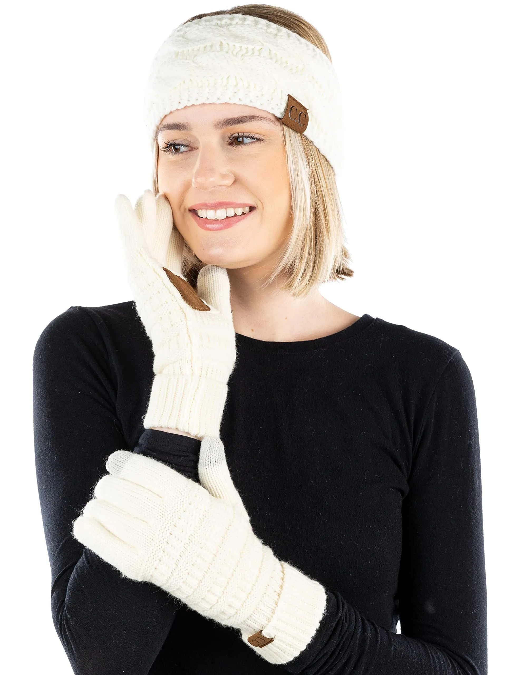 Lined Headband & Gloves Matching Set by Funky Junque