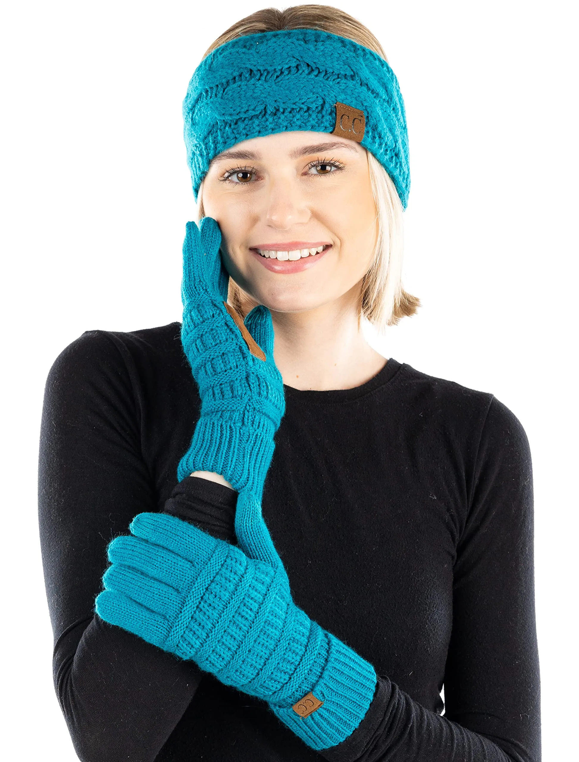 Lined Headband & Gloves Matching Set by Funky Junque