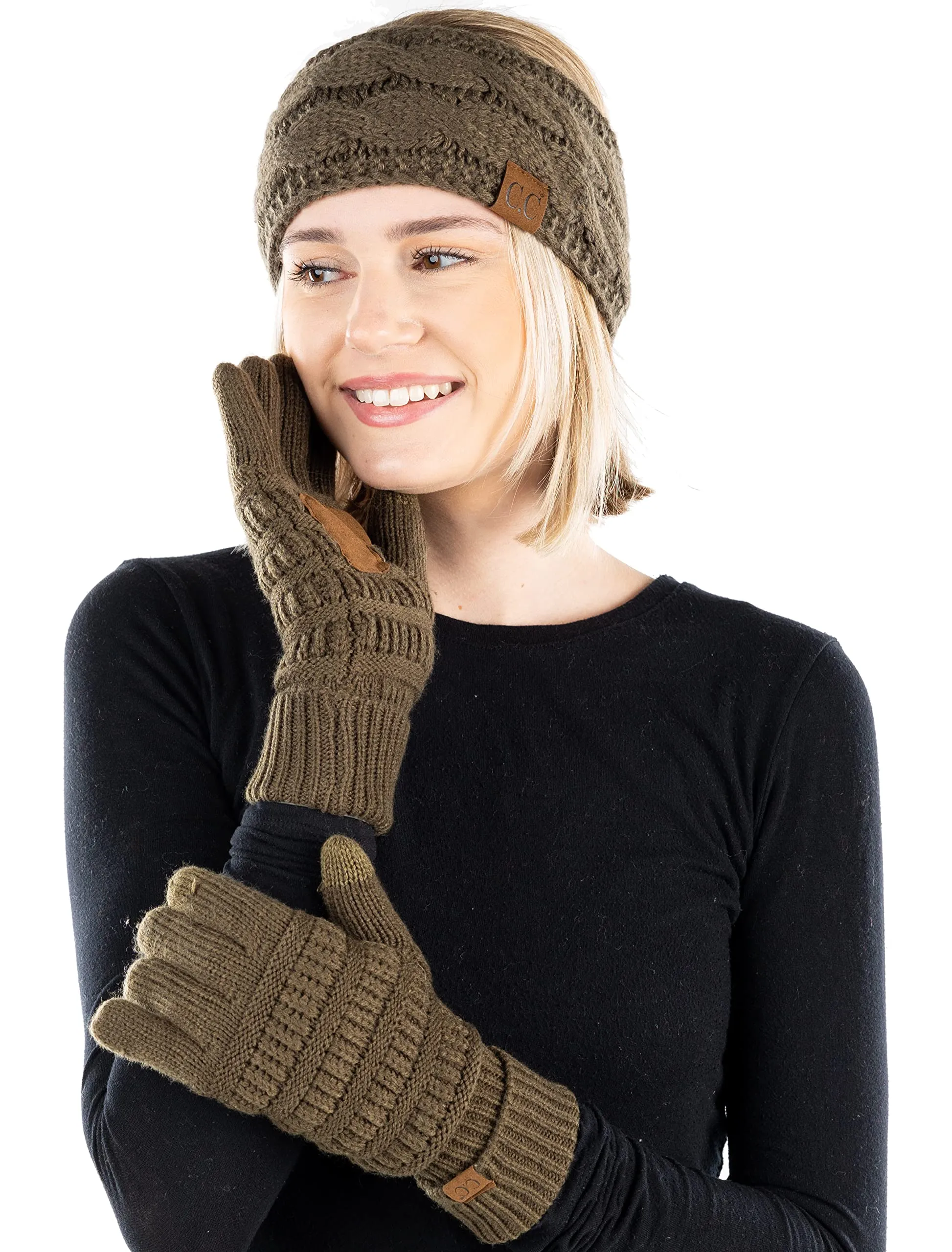 Lined Headband & Gloves Matching Set by Funky Junque