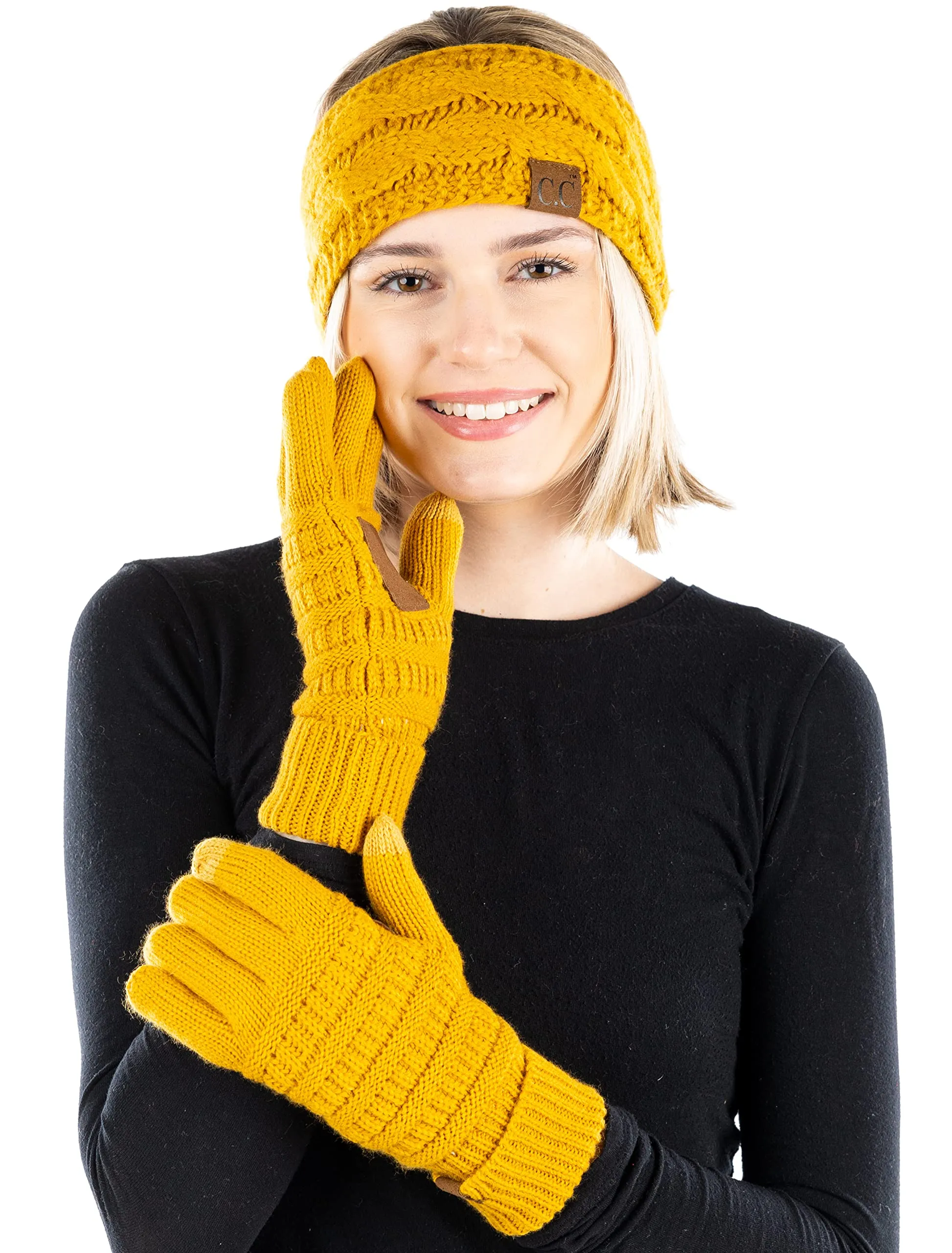 Lined Headband & Gloves Matching Set by Funky Junque