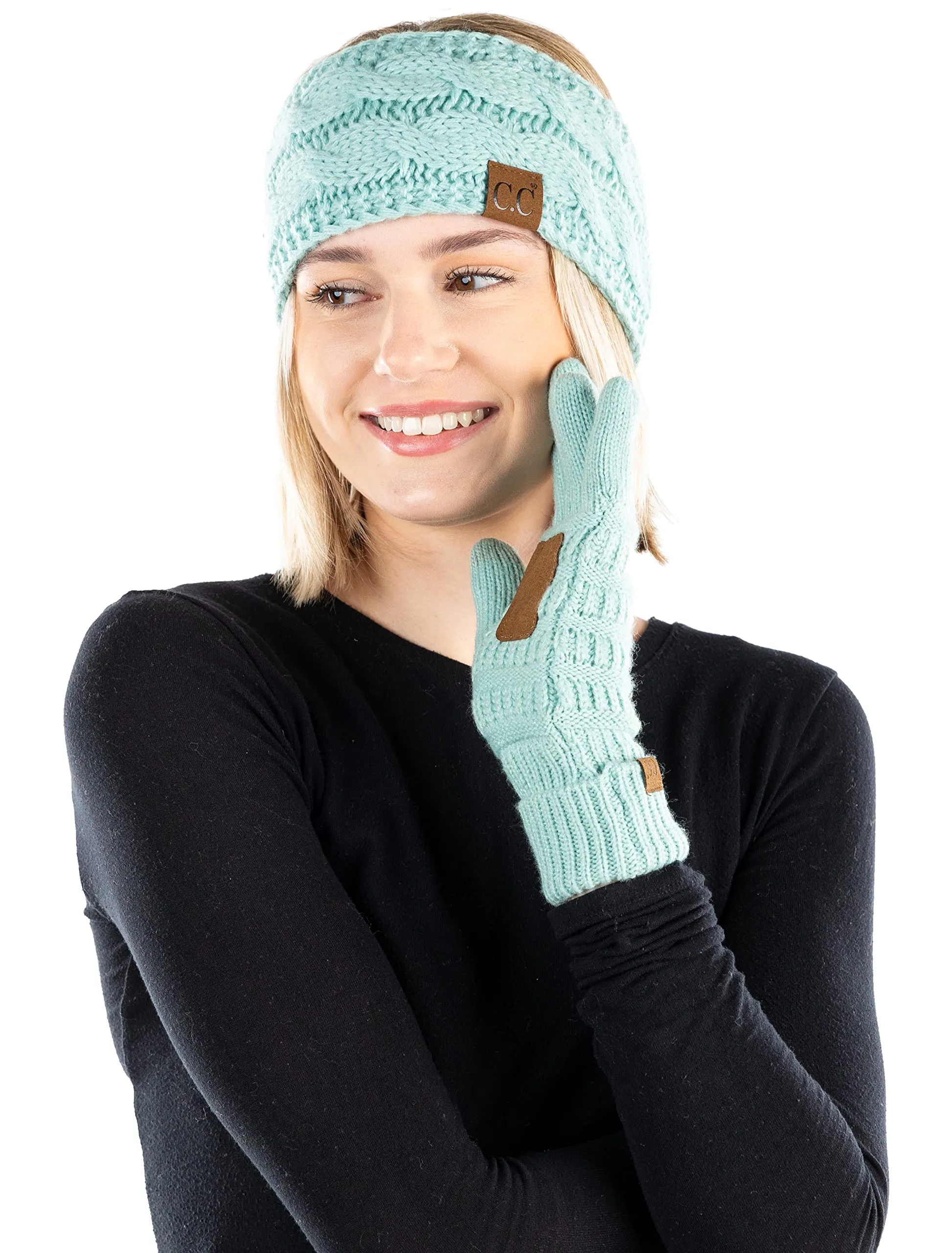 Lined Headband & Gloves Matching Set by Funky Junque