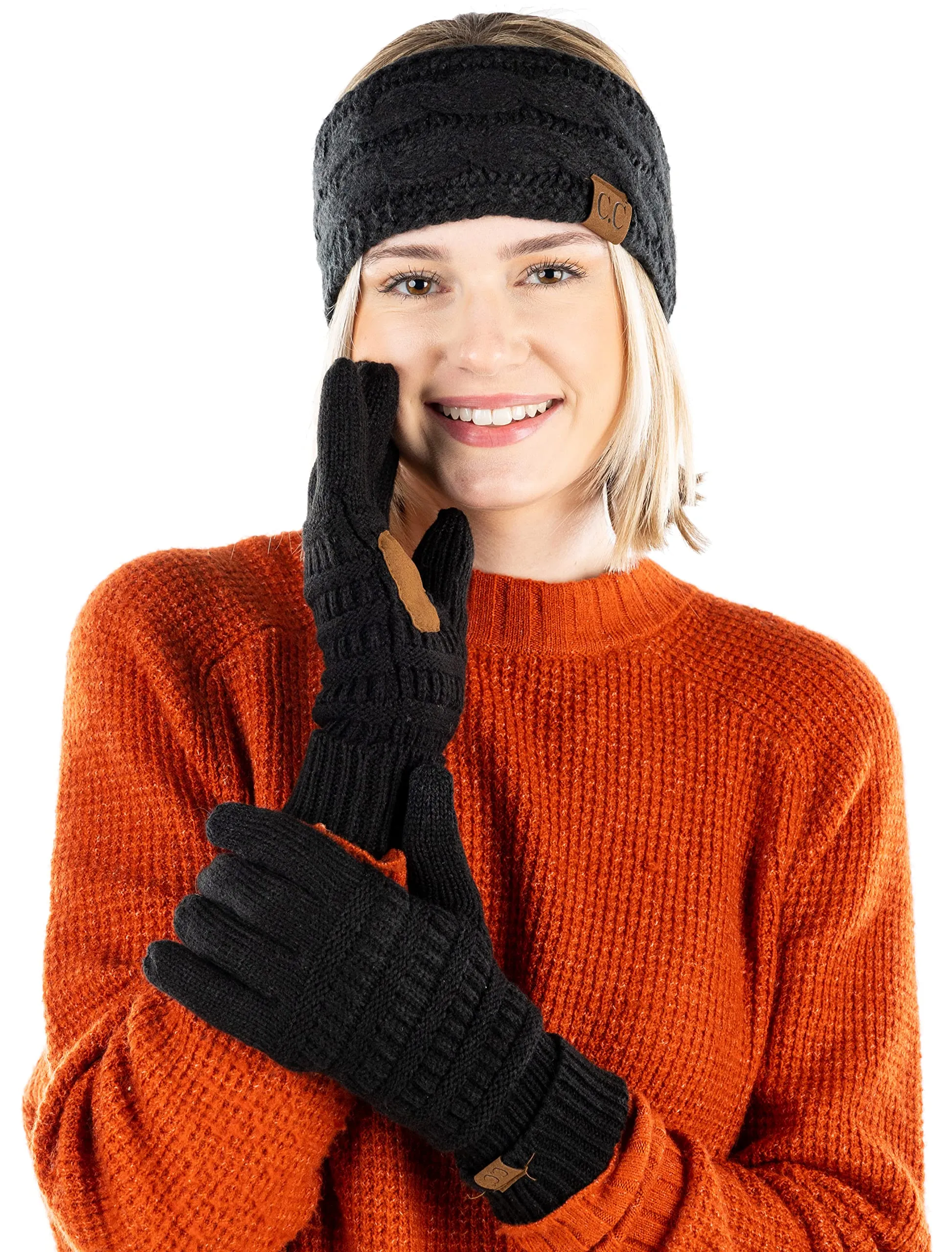 Lined Headband & Gloves Matching Set by Funky Junque