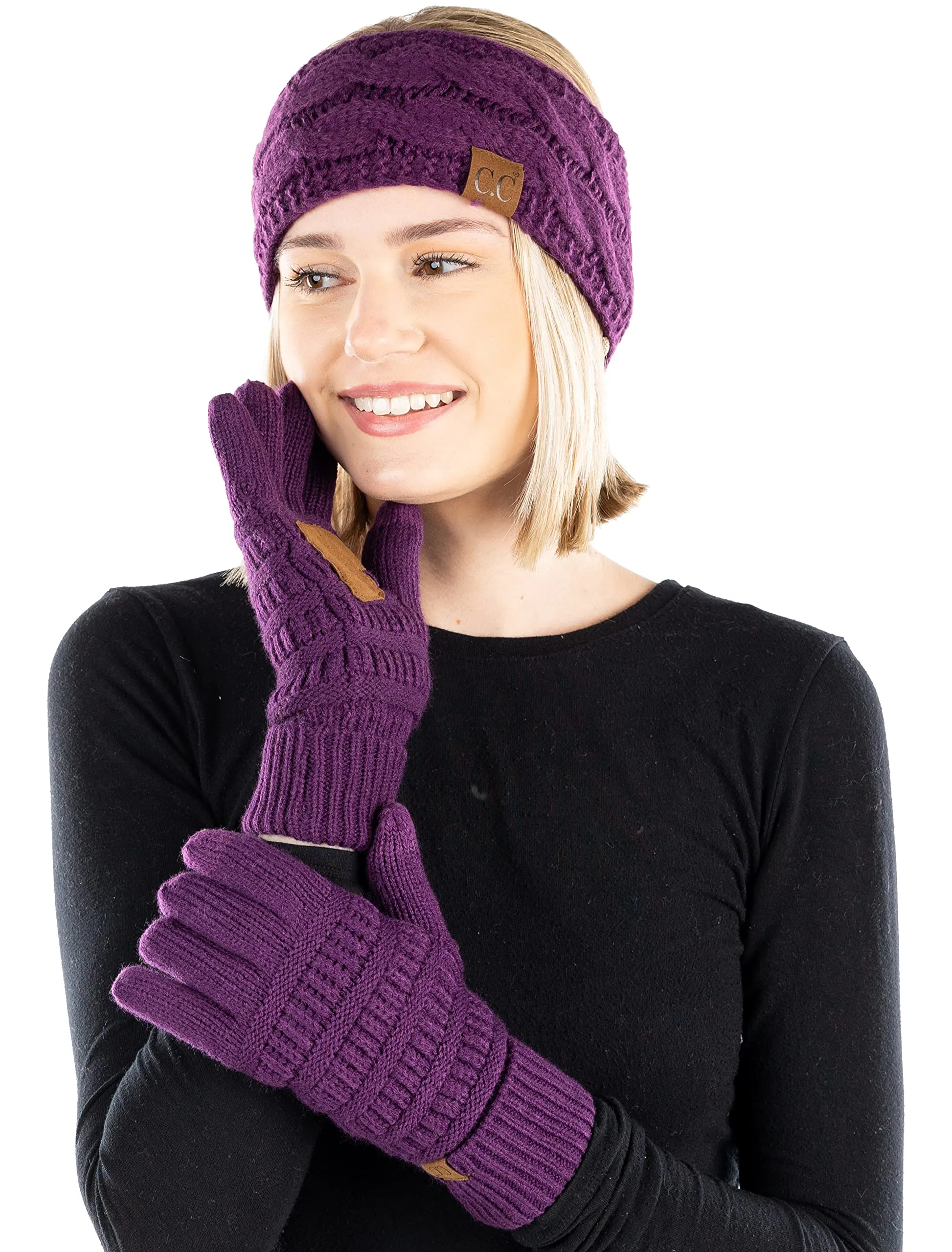 Lined Headband & Gloves Matching Set by Funky Junque