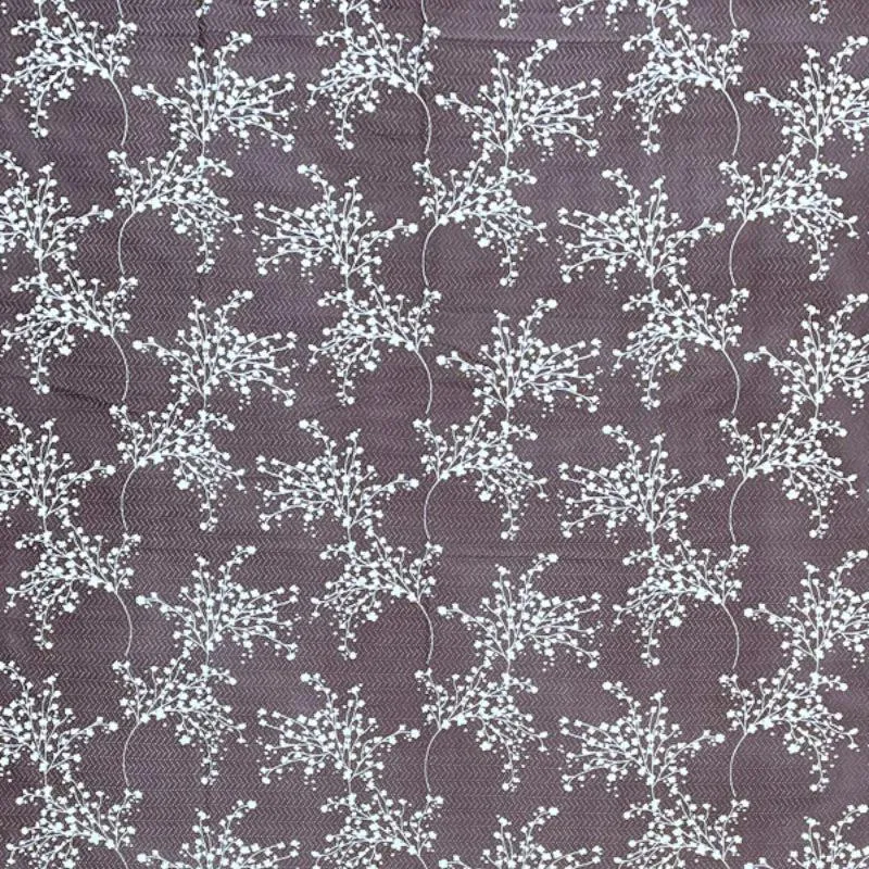 Luka Floral Semi Sheer Curtain - Brown
