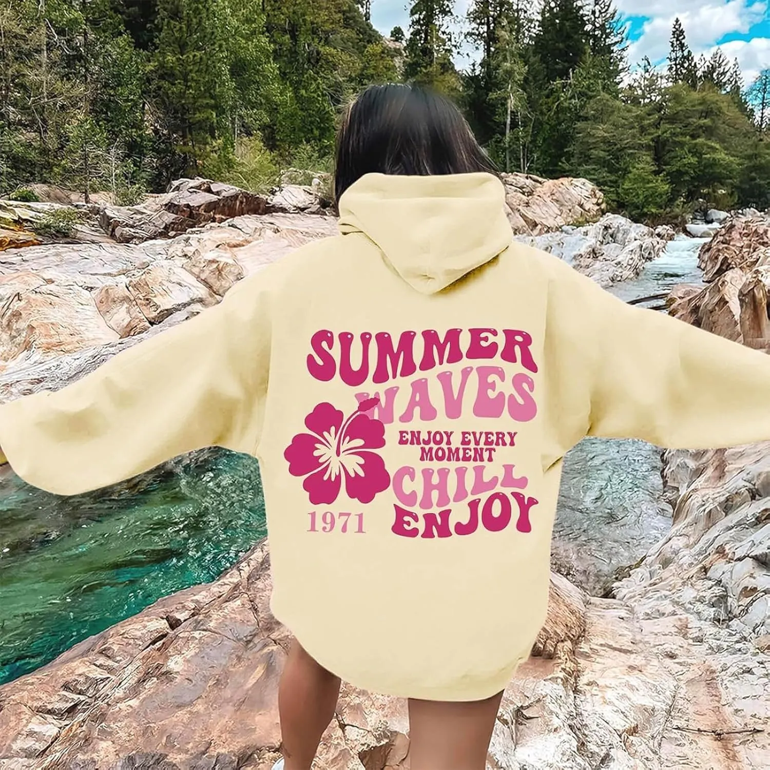 Meiweileya Womens Y2k Oversized Cute Preppy Graphic Printed Hoodies Letter Aesthetics Pullover Long Sleeve