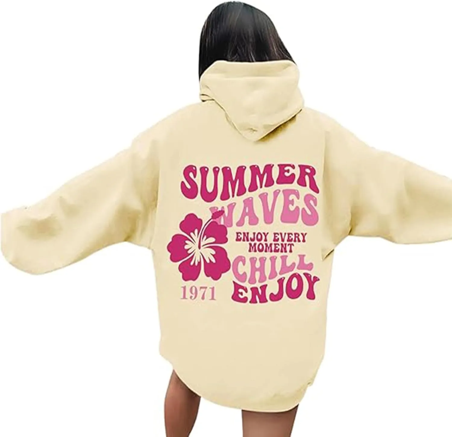 Meiweileya Womens Y2k Oversized Cute Preppy Graphic Printed Hoodies Letter Aesthetics Pullover Long Sleeve