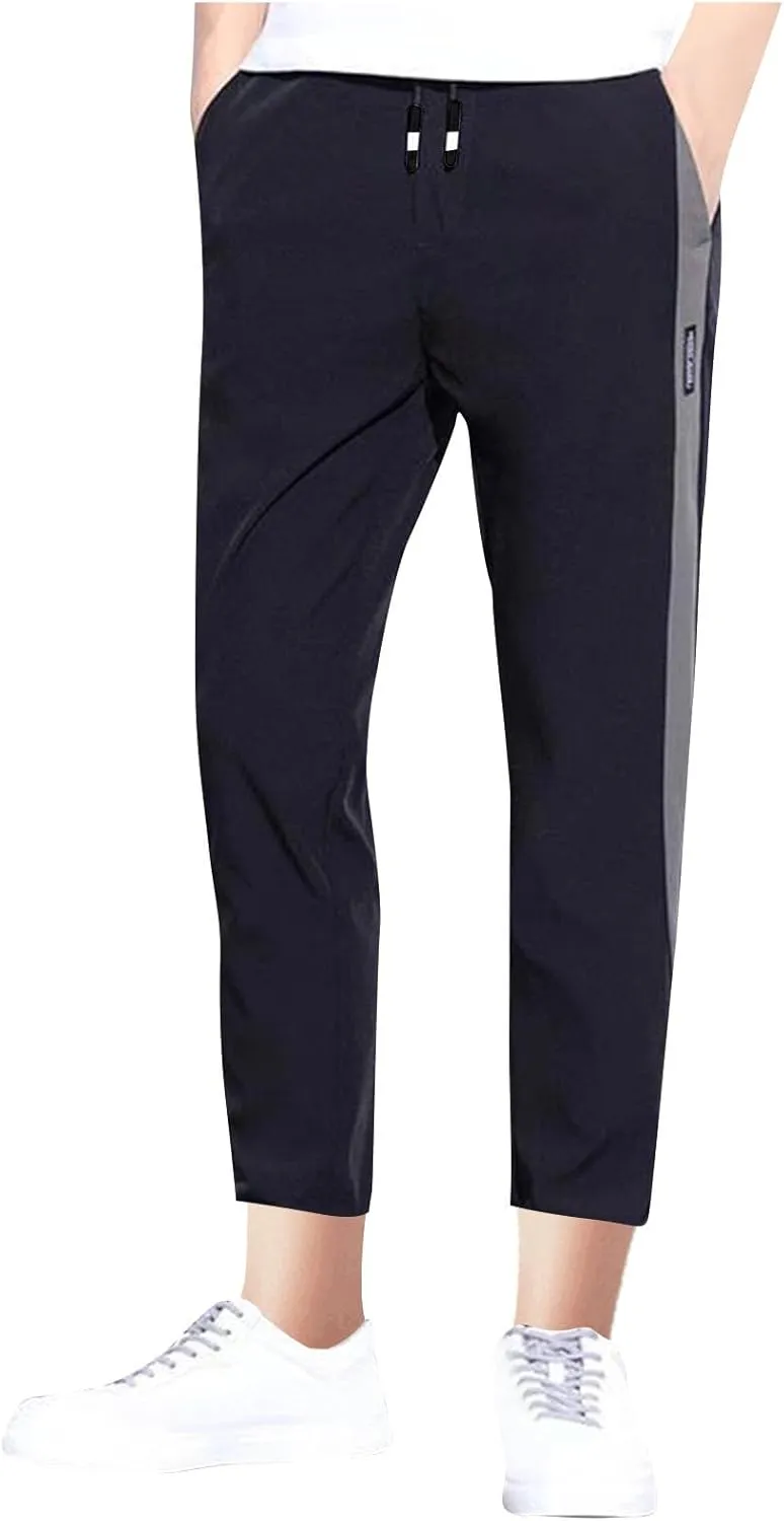 Men Track Pants Athletic Running Lightweight Workout Joggers Sweatpant Straight Leg Slim Fit Gym Sport Training Pants