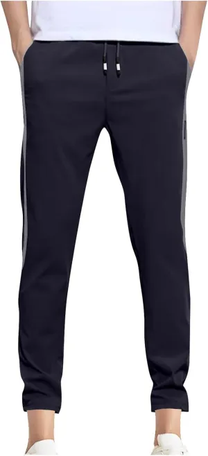 Men Track Pants Athletic Running Lightweight Workout Joggers Sweatpant Straight Leg Slim Fit Gym Sport Training Pants