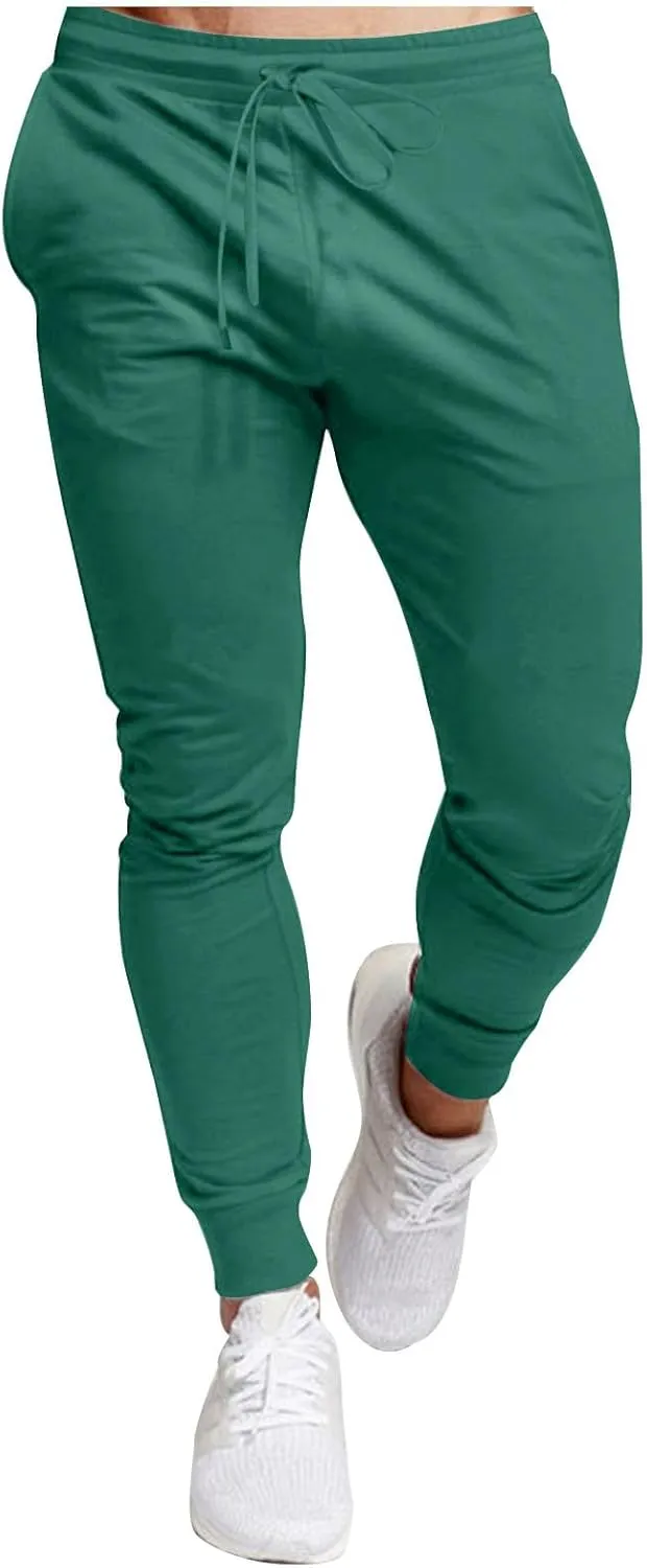 Mens Joggers Sweatpants Slim Fit Workout Training Gym Jogger Pants with Pockets Casual Drawstring Running Sweatpants
