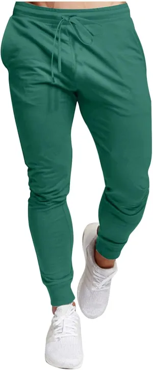 Mens Joggers Sweatpants Slim Fit Workout Training Gym Jogger Pants with Pockets Casual Drawstring Running Sweatpants