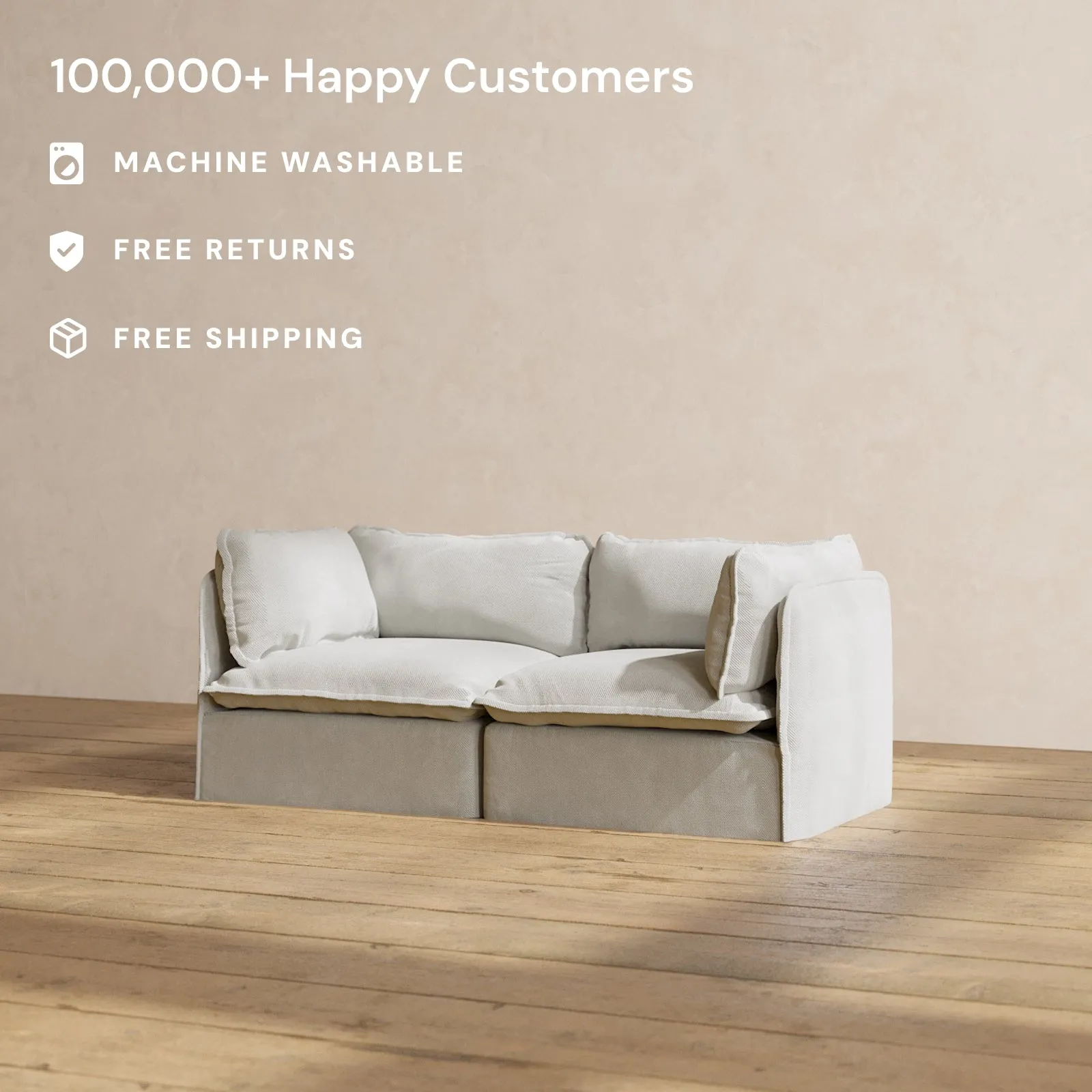 Modular Performance 2-Seater in Cloud | Relaxed Blend