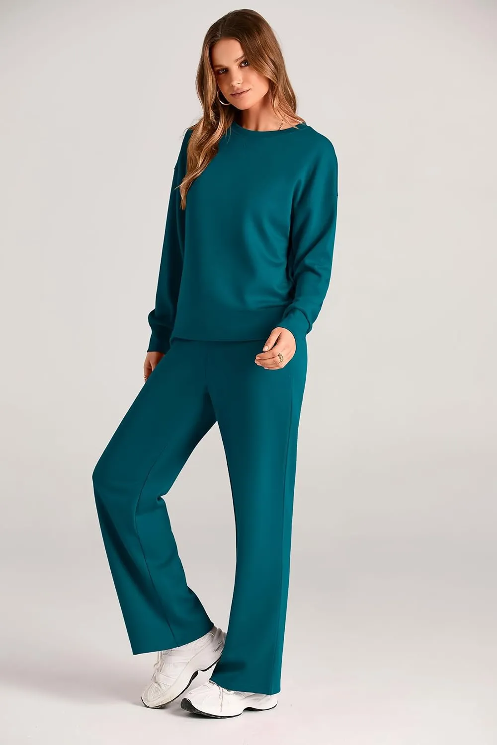PRETTYGARDEN Women's 2 Piece Outfits 2025 Winter Long Sleeve Pullover Tops And Long Pants Lounge Sets Tracksuit