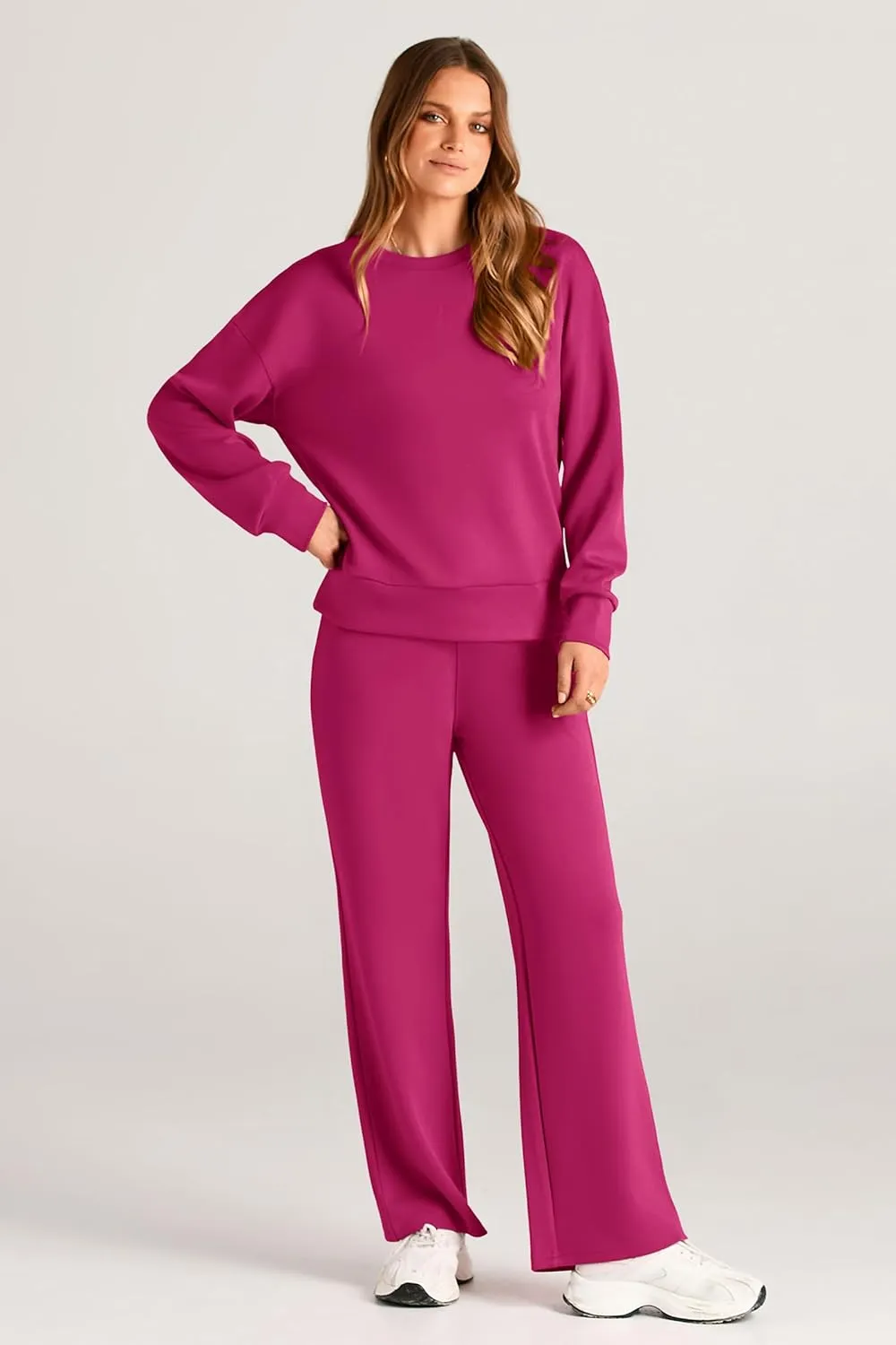PRETTYGARDEN Women's 2 Piece Outfits 2025 Winter Long Sleeve Pullover Tops And Long Pants Lounge Sets Tracksuit