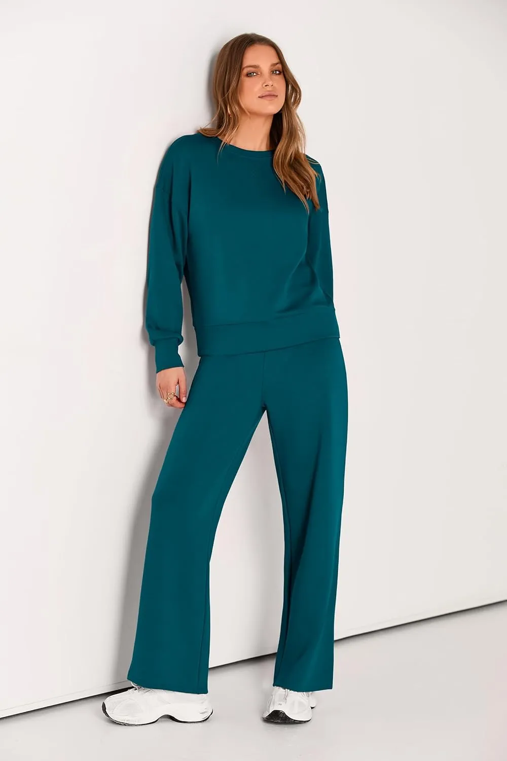 PRETTYGARDEN Women's 2 Piece Outfits 2025 Winter Long Sleeve Pullover Tops And Long Pants Lounge Sets Tracksuit