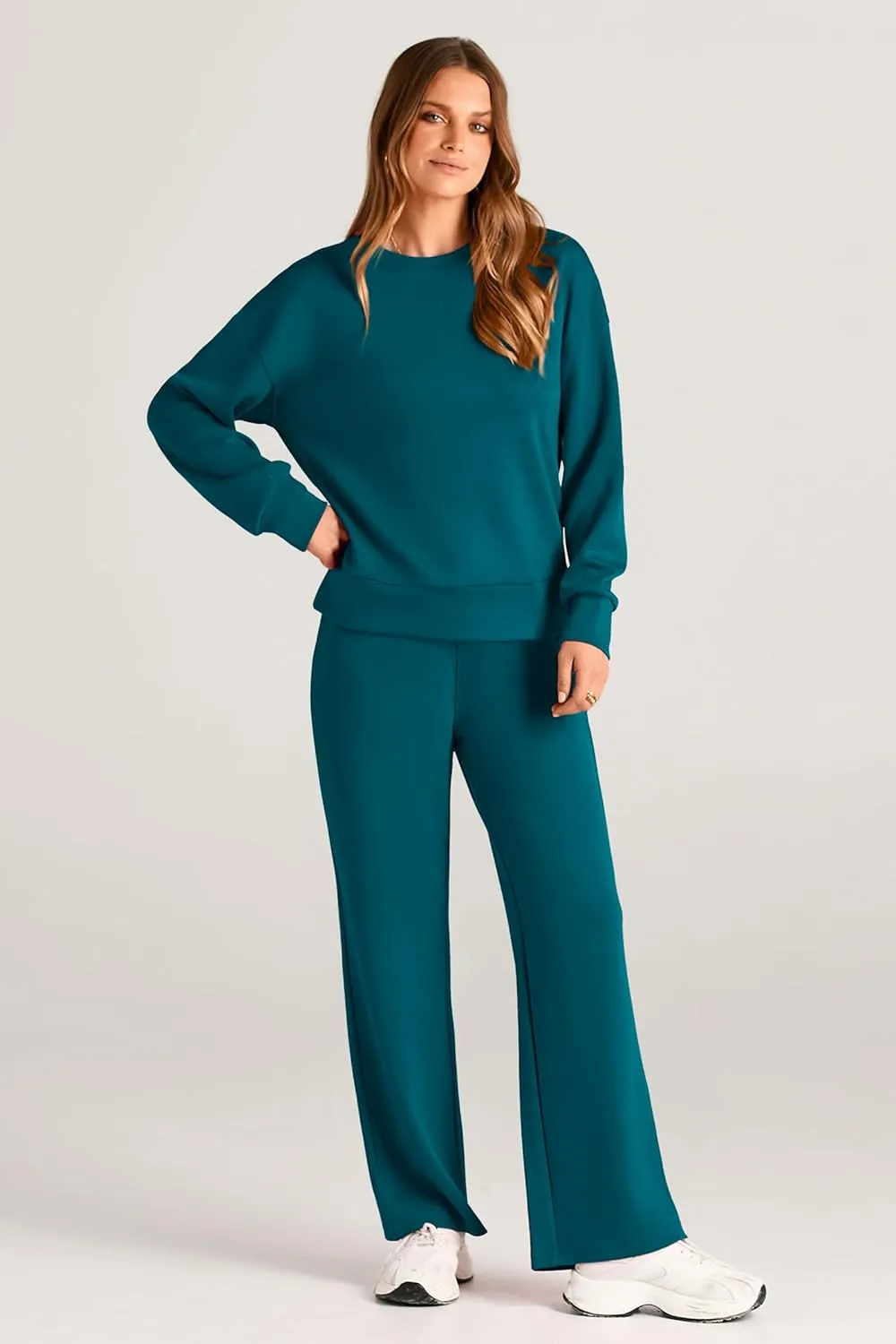 PRETTYGARDEN Women's 2 Piece Outfits 2025 Winter Long Sleeve Pullover Tops And Long Pants Lounge Sets Tracksuit