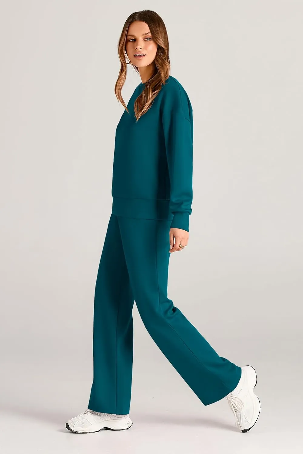 PRETTYGARDEN Women's 2 Piece Outfits 2025 Winter Long Sleeve Pullover Tops And Long Pants Lounge Sets Tracksuit