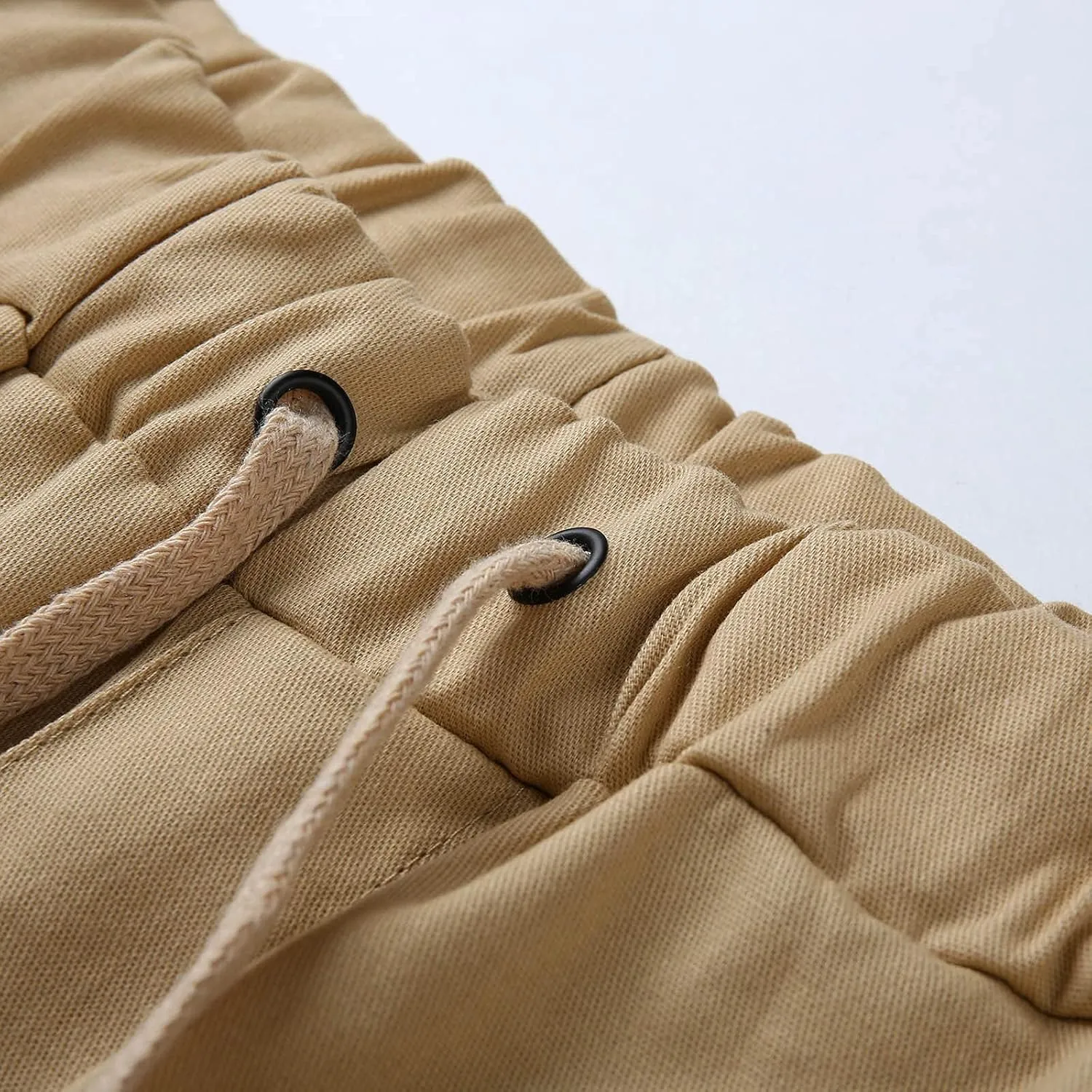QWENTMTNTY Men Cargo Pants Casual Elastic Waist Slim Fit Workout Joggers Big Tall Outdoor Athletic Hiking Sweatpants Pockets