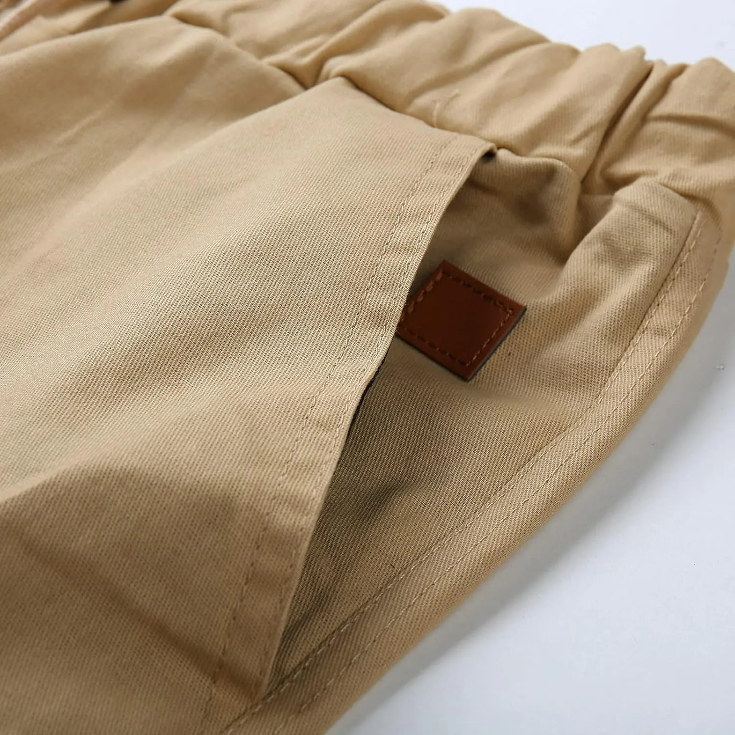 QWENTMTNTY Men Cargo Pants Casual Elastic Waist Slim Fit Workout Joggers Big Tall Outdoor Athletic Hiking Sweatpants Pockets
