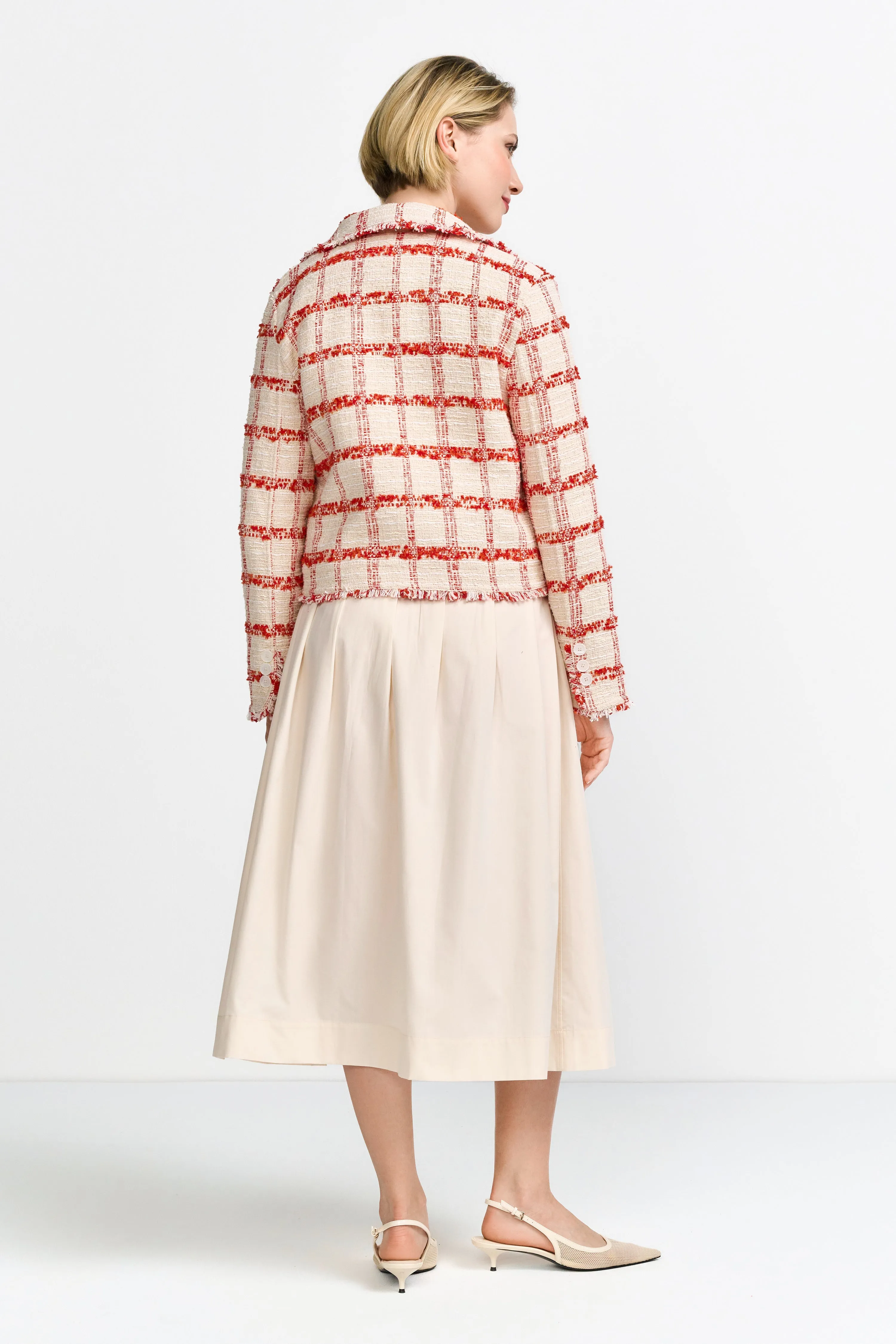 RICH & ROYAL Red Check Tweed Jacket