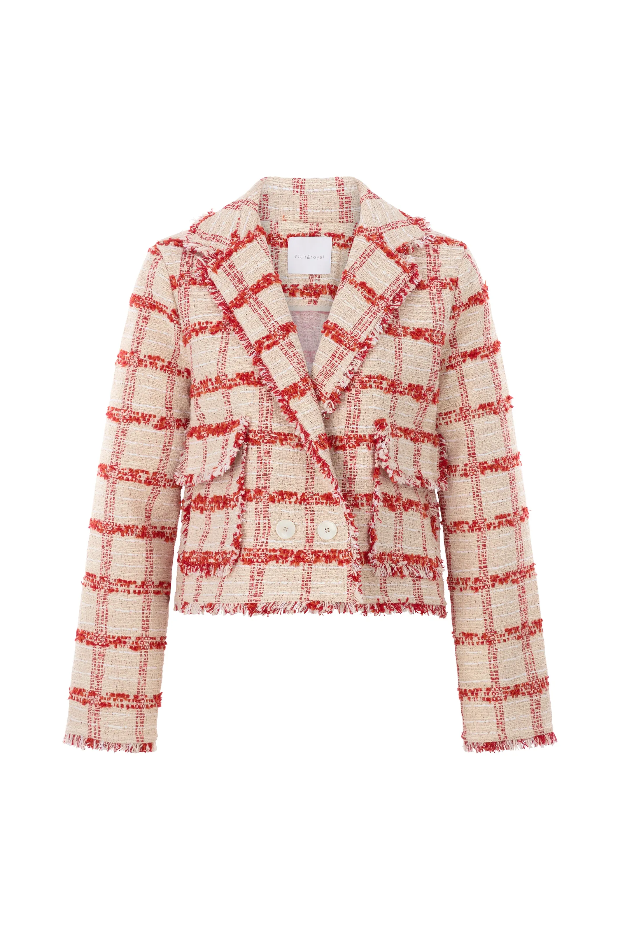 RICH & ROYAL Red Check Tweed Jacket