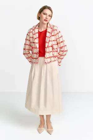 RICH & ROYAL Red Check Tweed Jacket