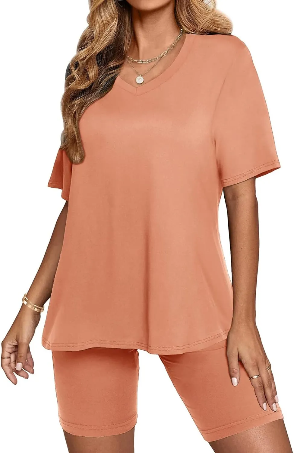 Sport Sets Women 2 Piece Outfits Women Summer Casual Oversized T-Shirt Tops Biker Shorts Workout Sports Tracksuit