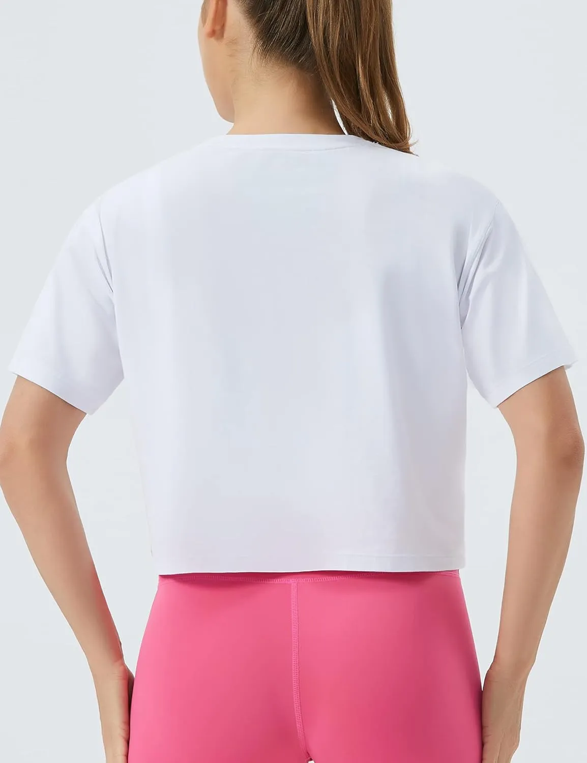 THE GYM PEOPLE Women's Workout Crop Top T-Shirt Short Sleeve Boxy Yoga Running Cropped Basic Tee