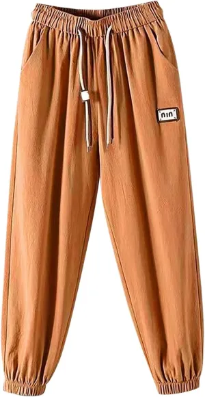 Wide Leg Pants Woman Dressy Linen Pants 2024 Summer Casual High Waisted Baggy Elastic Waist Trousers Loose Flowy Pant