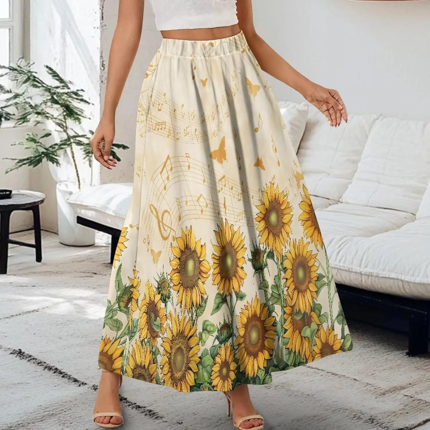 Womens Maxi Polyester Skirt Fall Wedding Dresses Winter Party Elegant High Waisted Skirts with Pockets
