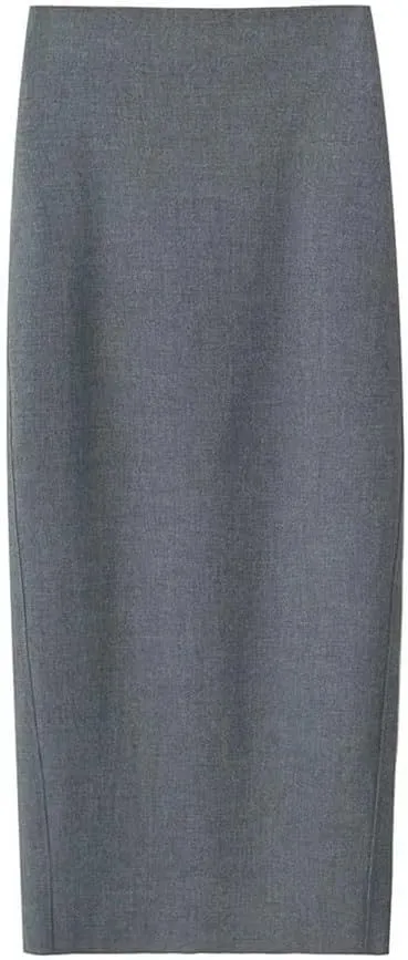 Women's Straight Tube Midi Skirt Women Zipper Split Summer Skirt