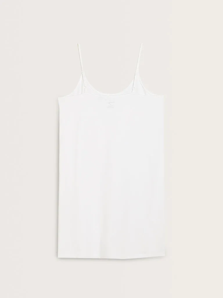 Wunderlove White Cotton-Blend Slip