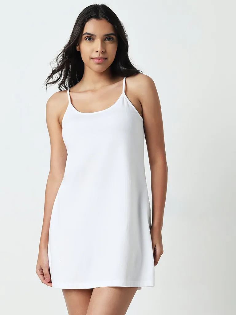 Wunderlove White Cotton-Blend Slip