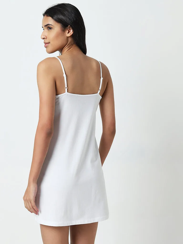 Wunderlove White Cotton-Blend Slip
